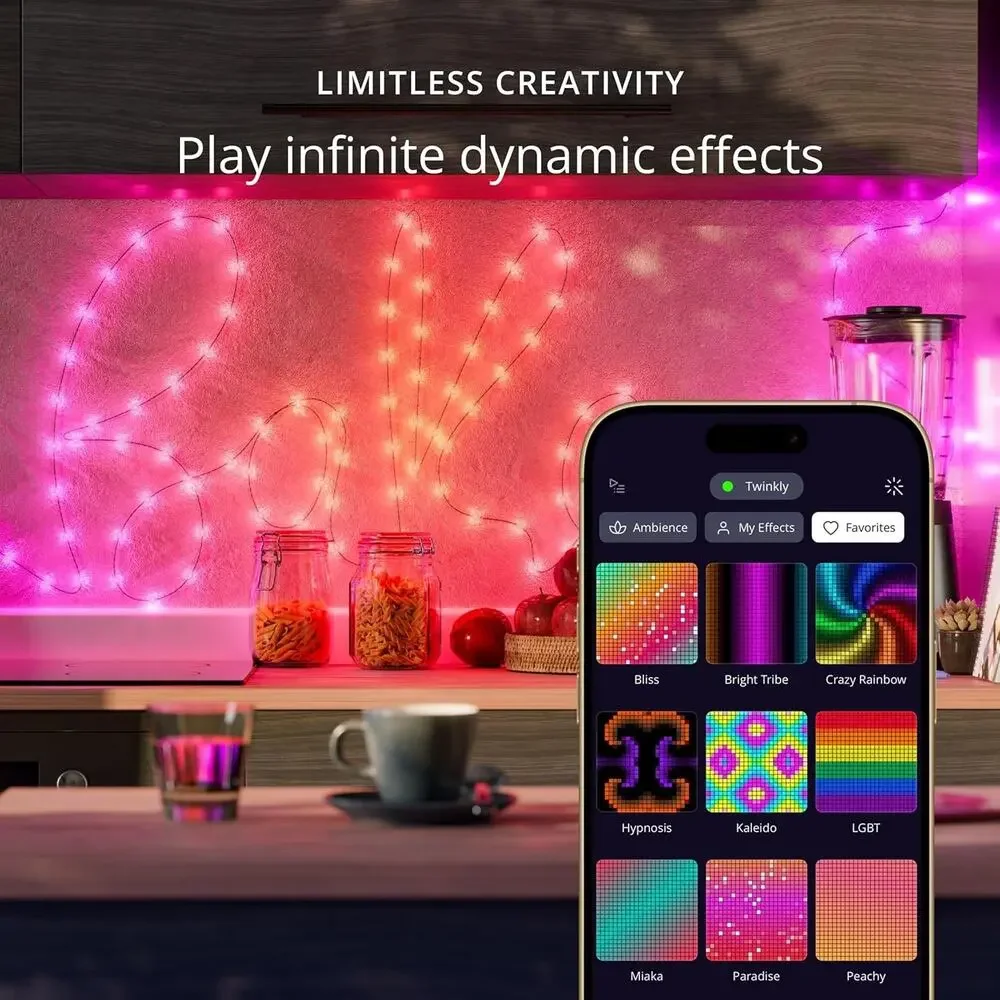 Twinkly Candies 200L 8MM Star shape RGB green USB C - Ecomm